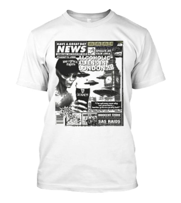 Manchester Call News Alcoholic Alien Stunt London 28 Will Mahony T-Shirt