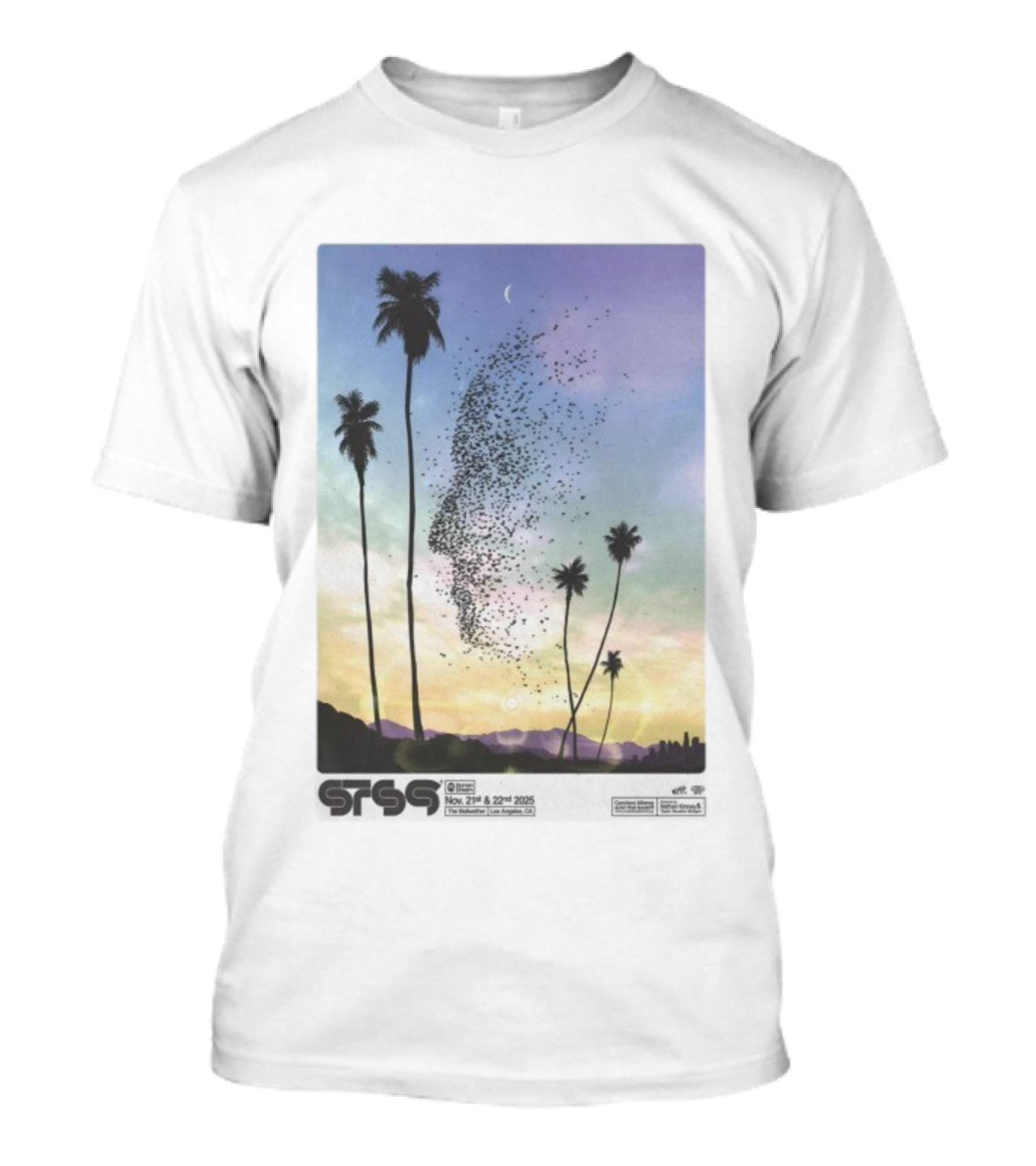 STS9 Nov 21 22 2025 The Bellwether Los Angeles CA Palm Trees And Birds Sky Scene T-Shirt