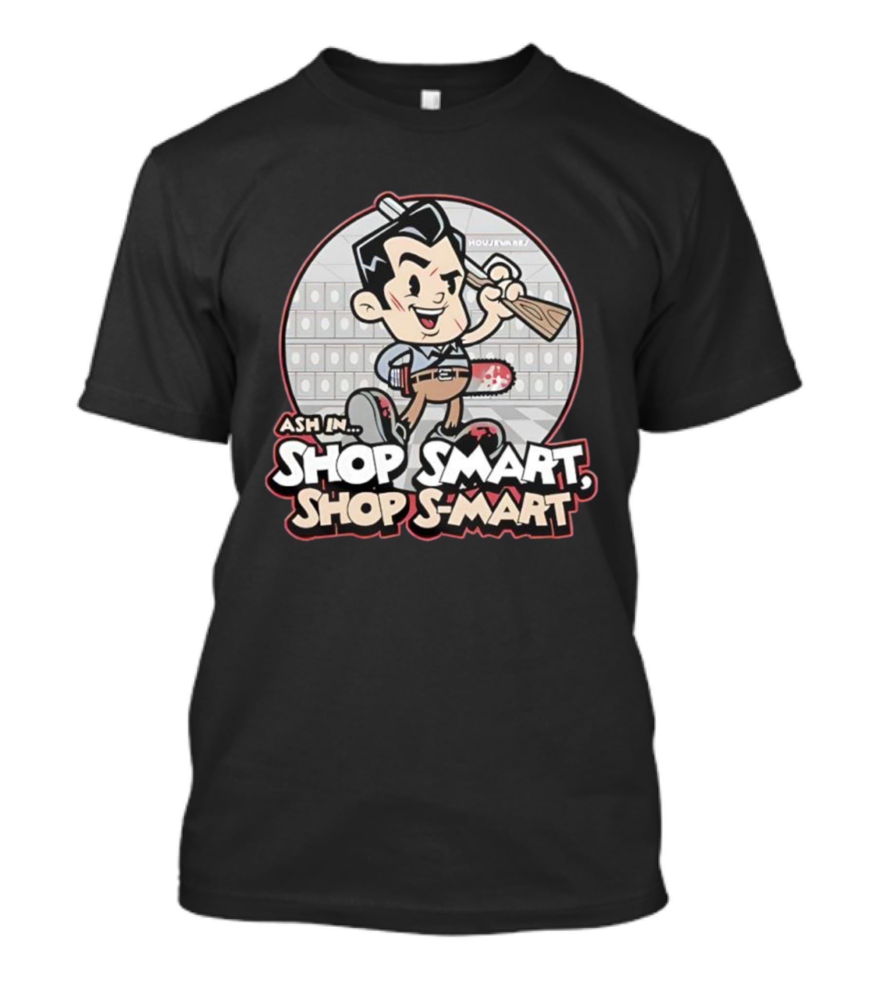 Ash Williams In Shop Smart Shop S-Mart Retro Style T-Shirt