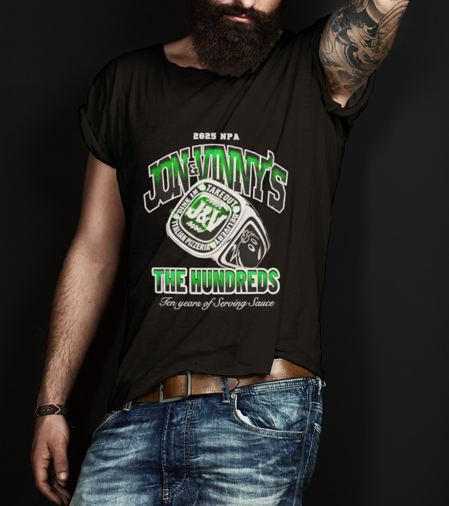 Jon & Vinny's J&V Italian Pizzeria The Hundreds Ring Dine In Take Out Delivery T-Shirt