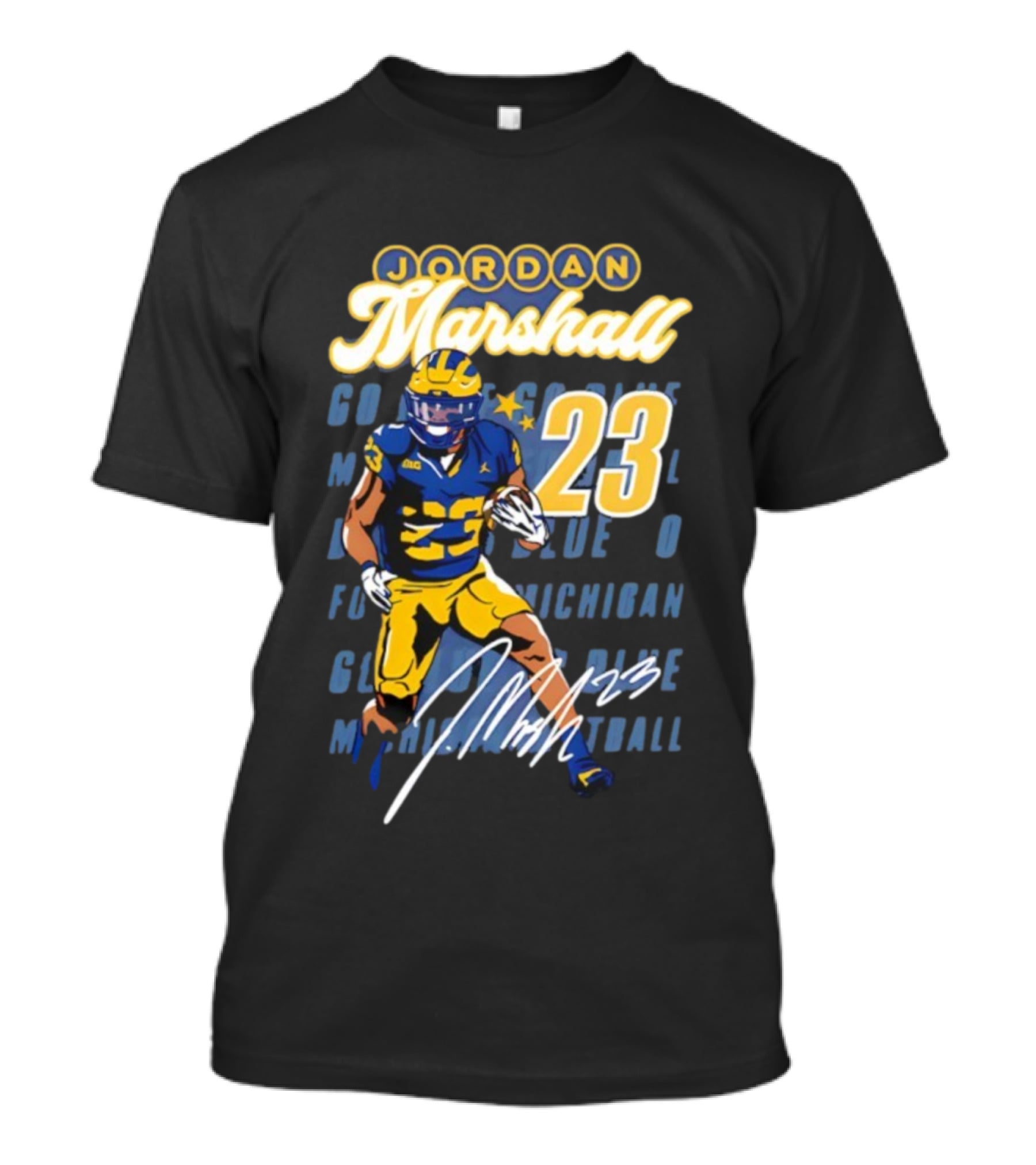 Jordan Marshall Michigan Football 23 Go Blue T-Shirt