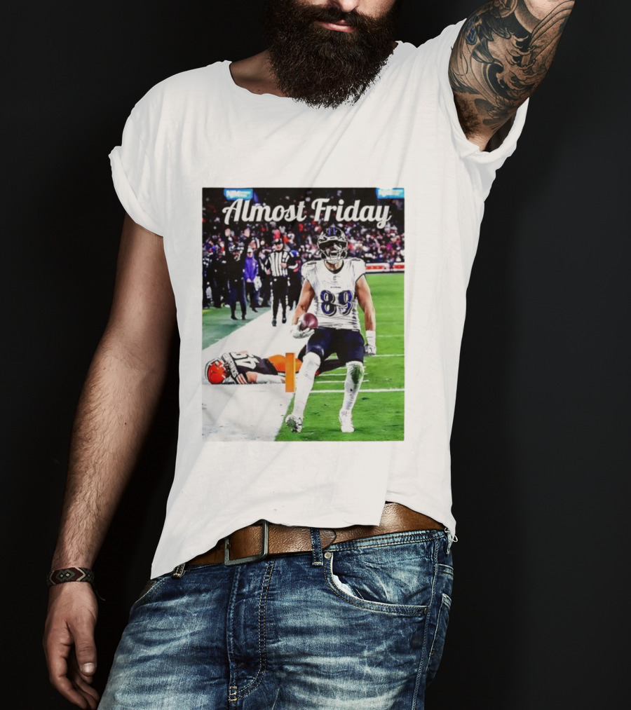 Almost Friday Mark Andrews Touchdown Celebration Ravens 89 T-Shirt