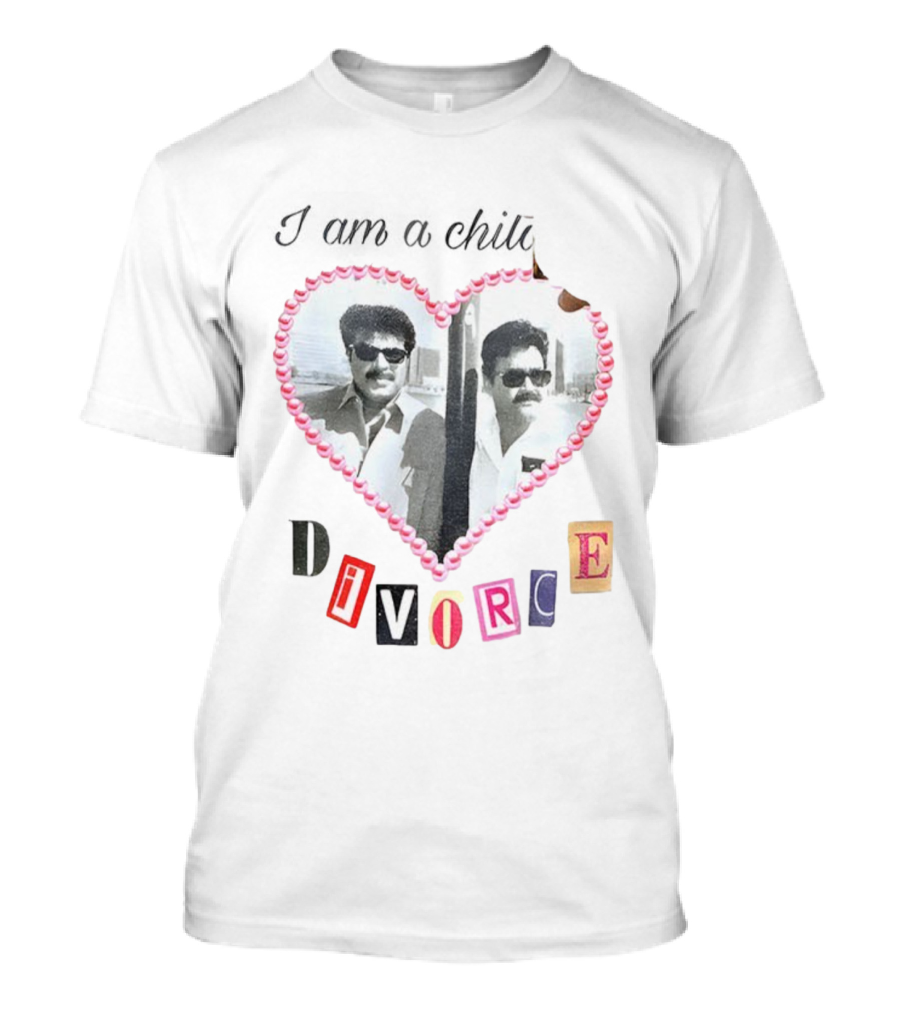 Love I Am A Child Of Divorce Heart Photo Collage T-Shirt