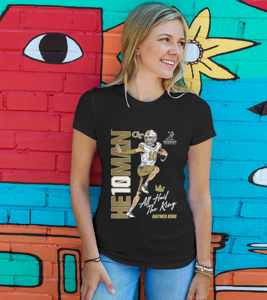 HE10MAN Haynes King GT Georgia Tech Yellow Jackets Football Quarterback T-Shirt