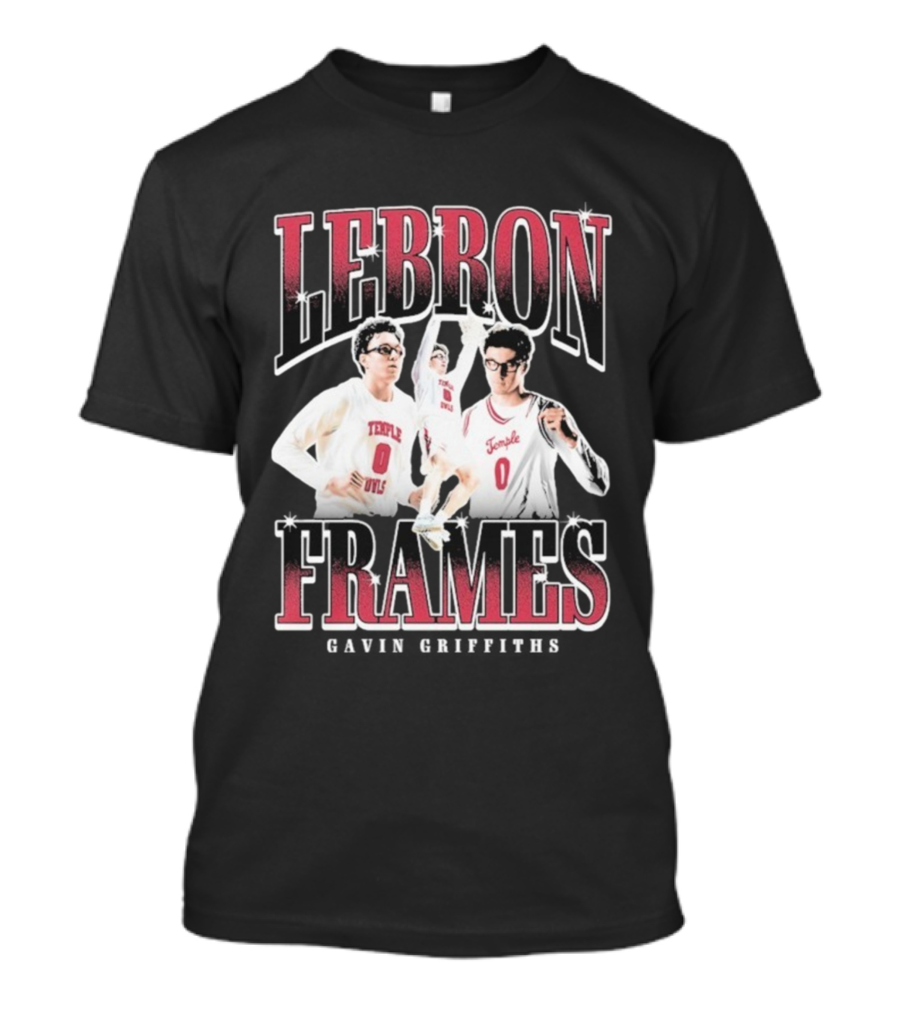Lebron Frames Temple Owls Basketball Player 0 T-Shirt