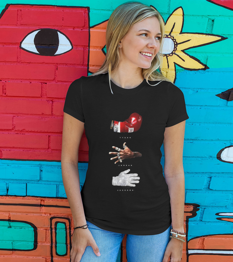 Michael Tribute Boxing Glove Championship Rings Sequin Glove T-Shirt