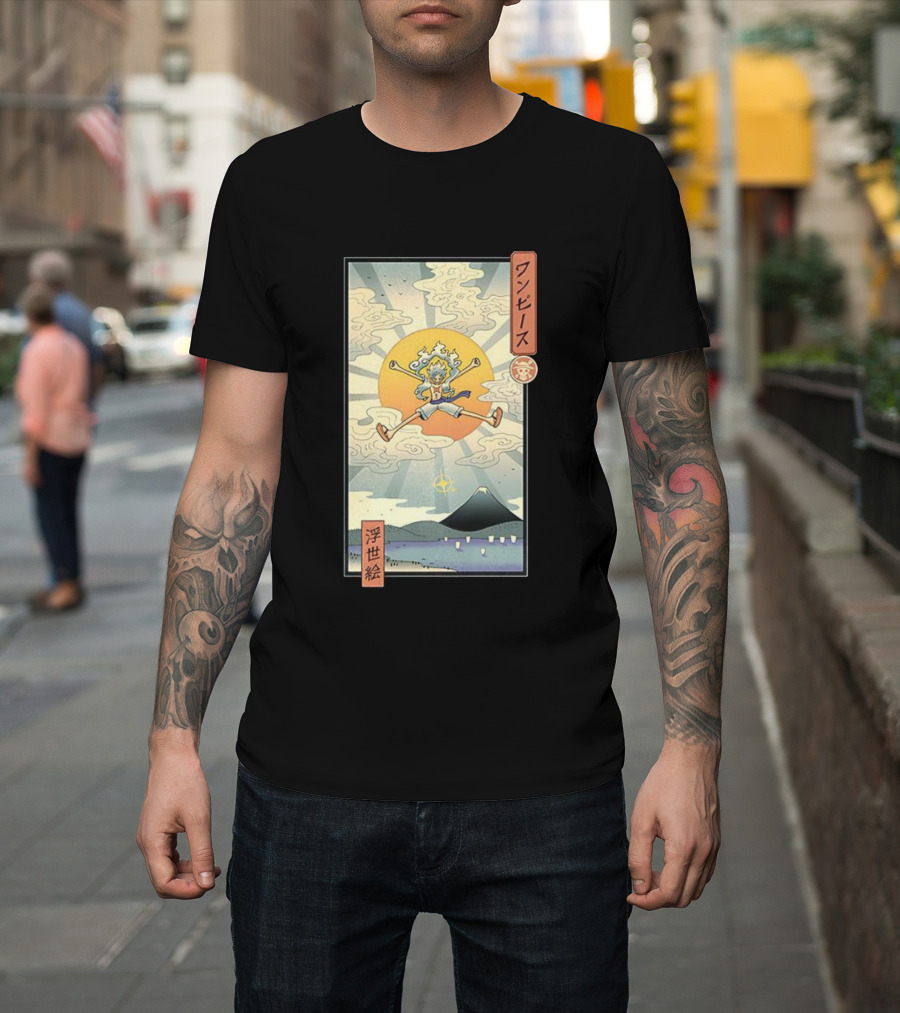 Luffy Gear 5 One Piece Anime Ukiyo-e Style Japan Art T-Shirt
