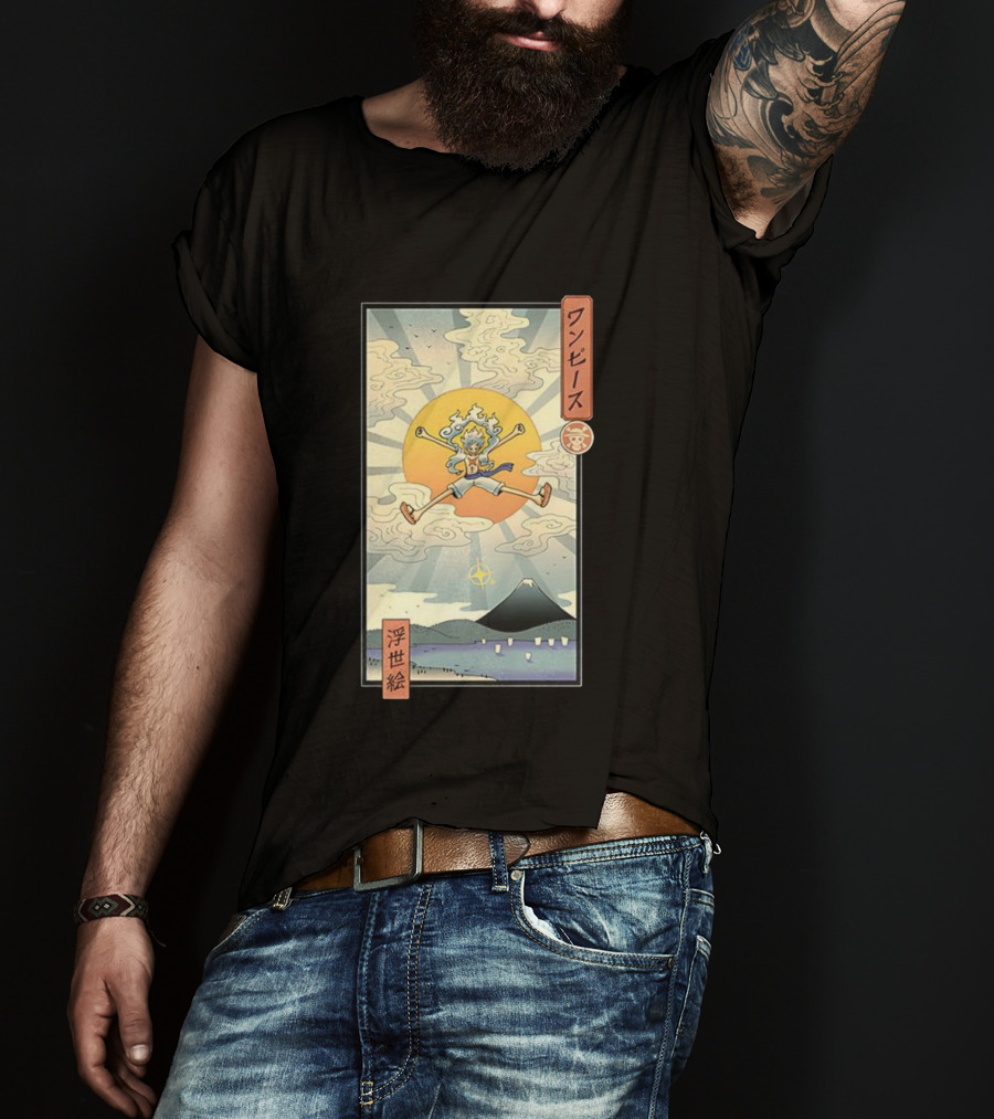 Luffy Gear 5 One Piece Anime Ukiyo-e Style Japan Art T-Shirt
