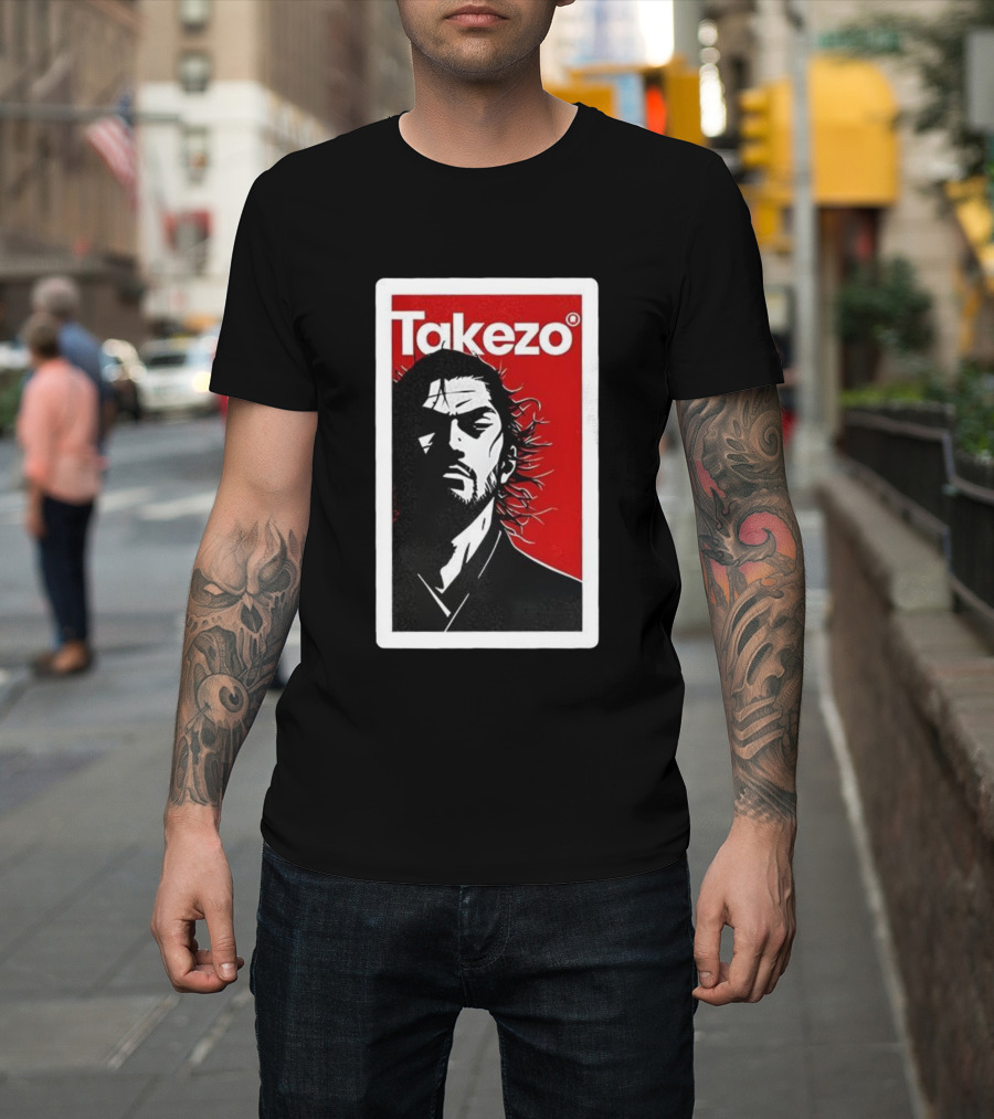 Takezo Shadow Of The Lone Warrior Manga Samurai Art Style T-Shirt