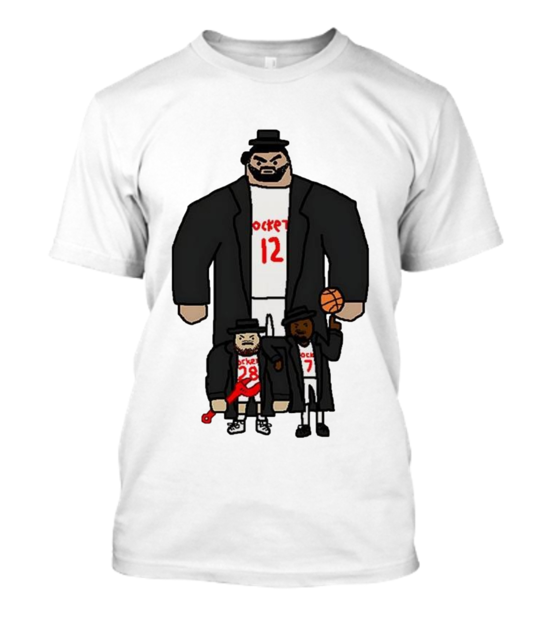 Rockets 12 And 28 Sen-goon Squad Caricature With Basketball T-Shirt