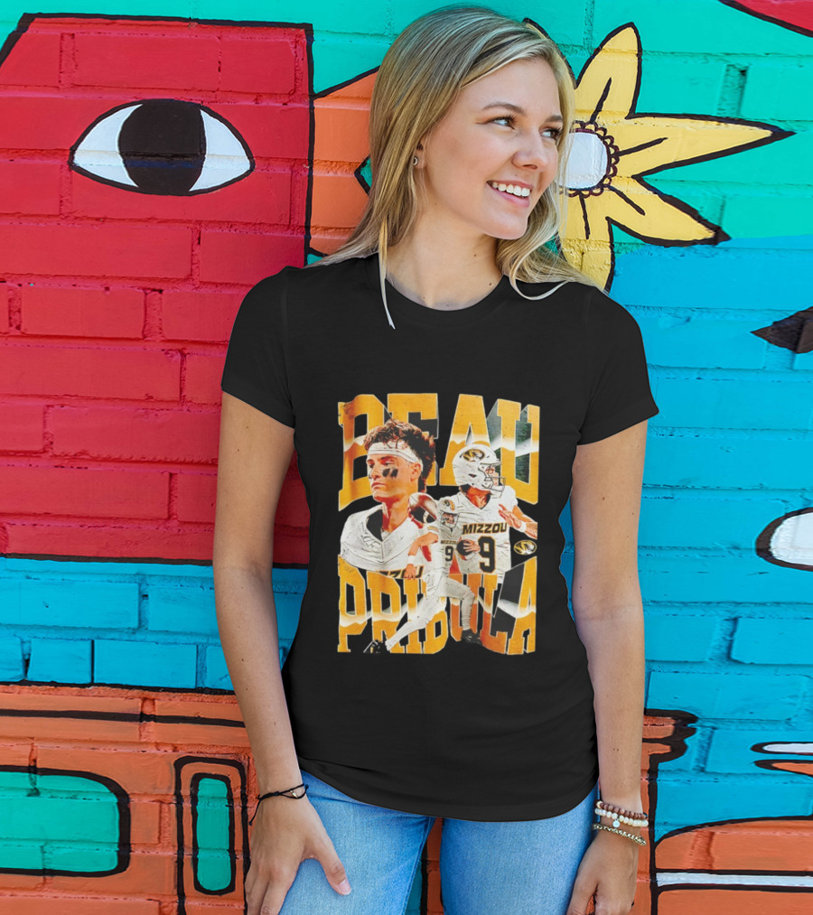 Beau Pribula Mizzou Missouri Tigers Number 9 Football T-Shirt