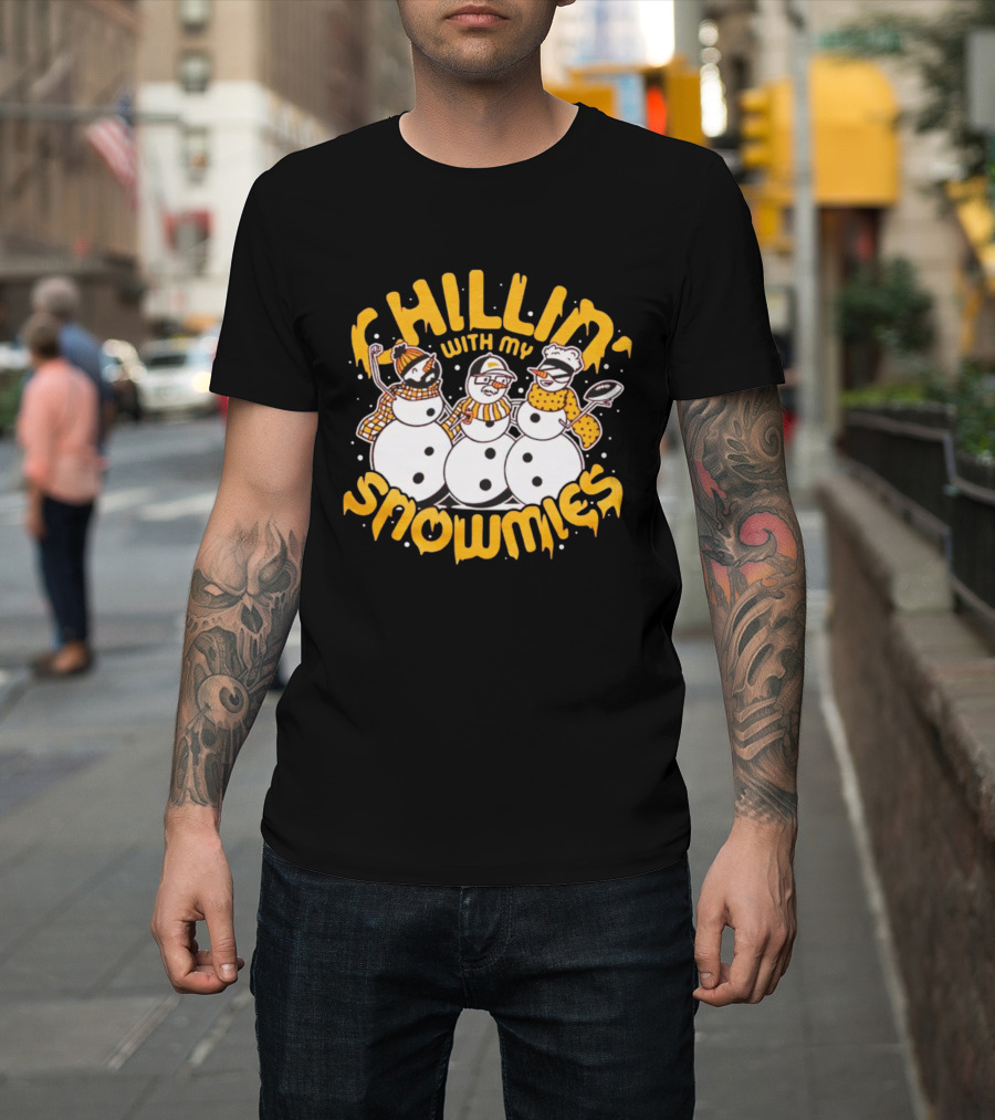 Chillin' With My Snowmies Funny Winter Holiday Snowmen Humor T-Shirt