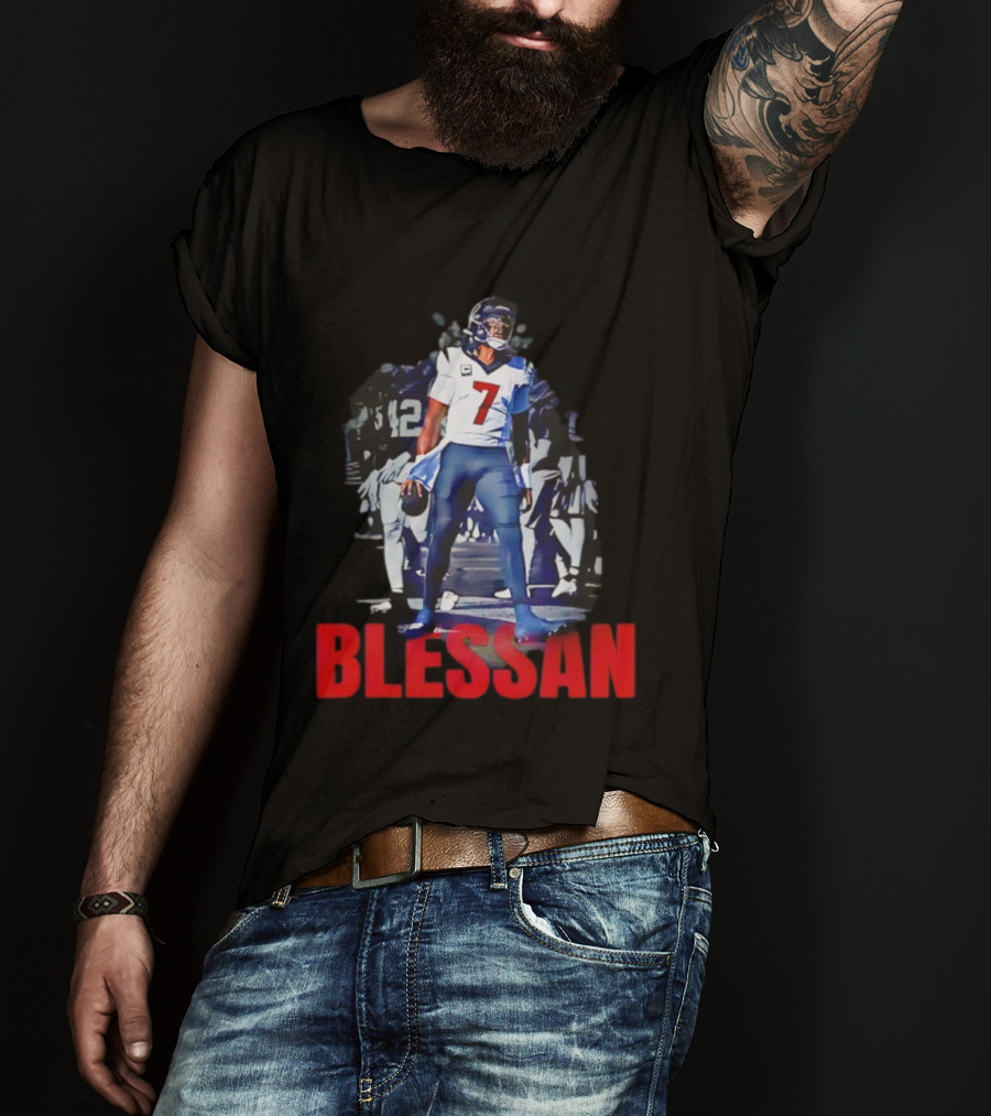 Cj Stroud Blessan Number 7 Houston Texans Football T-Shirt