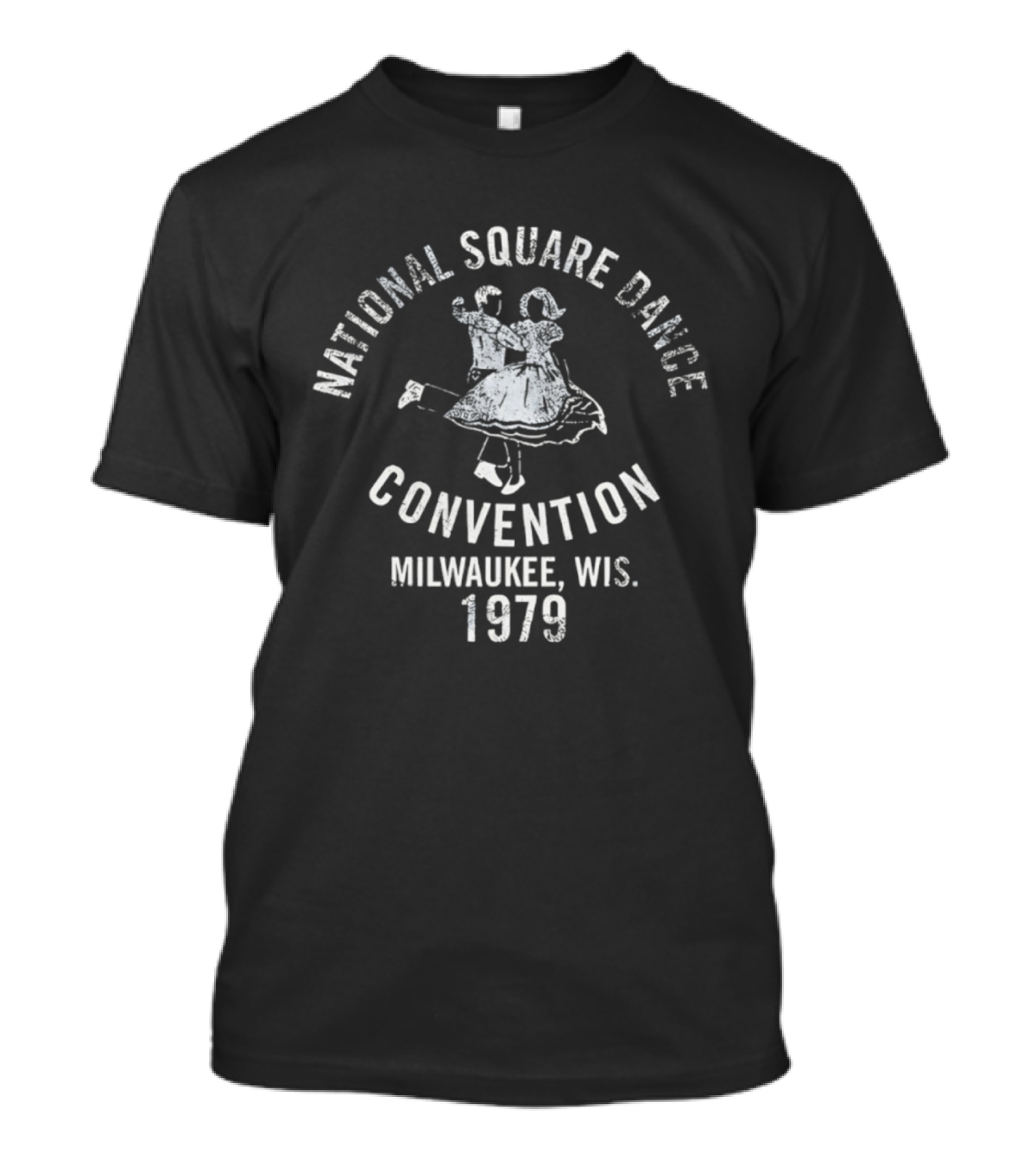 National Square Dance Convention Milwaukee Wis 1979 Dancing Couple Retro Theme T-Shirt