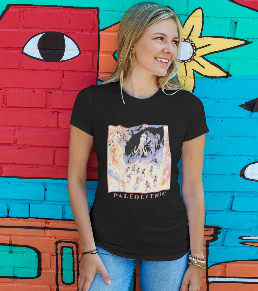 Paleolithic Mammoth Hunters Cave Painting T-Shirt