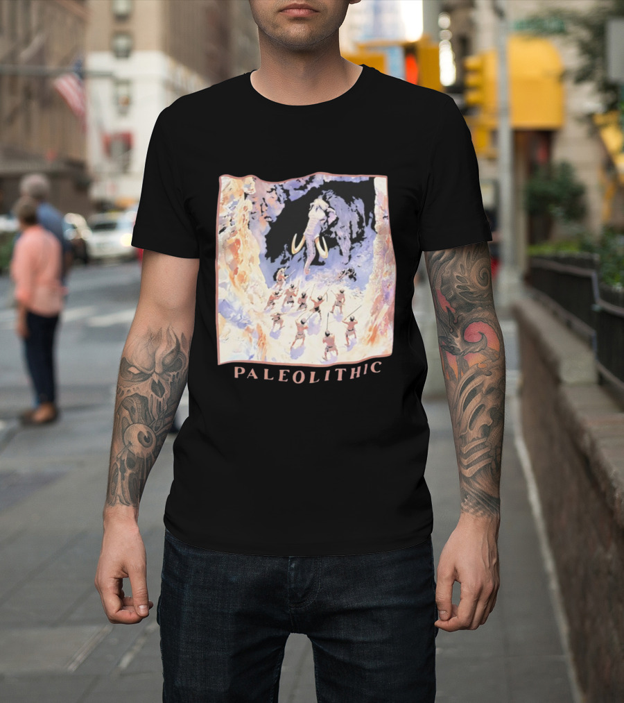 Paleolithic Mammoth Hunters Cave Painting T-Shirt