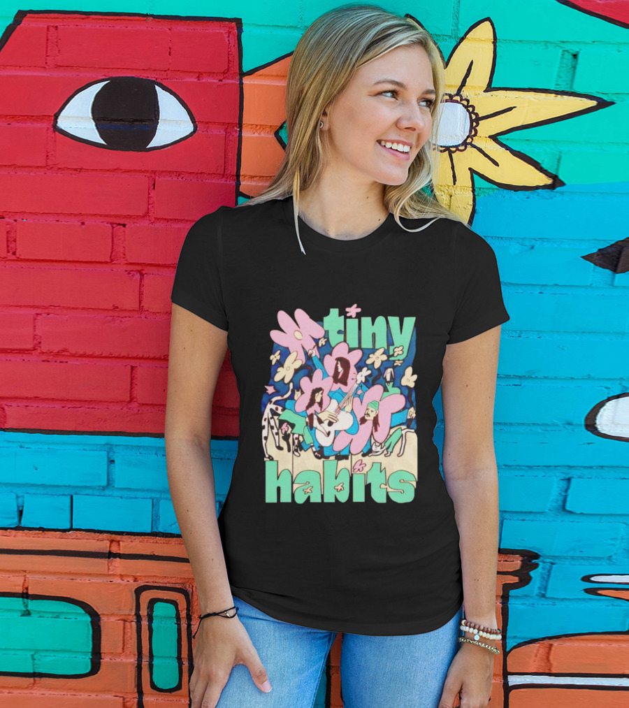 Tiny Habits Flower Guitar Art Tour T-Shirt