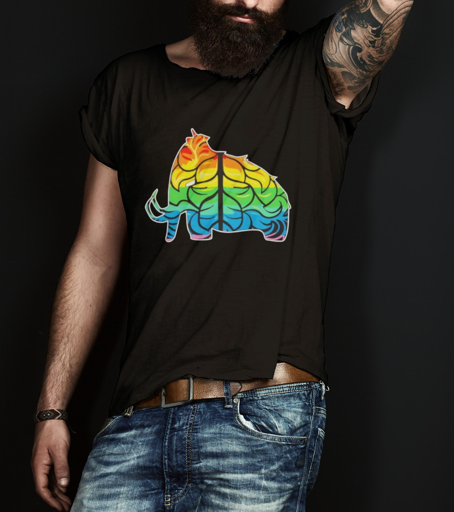 Wooli MMIII Rainbow Mammoth Leaf Pattern T-Shirt
