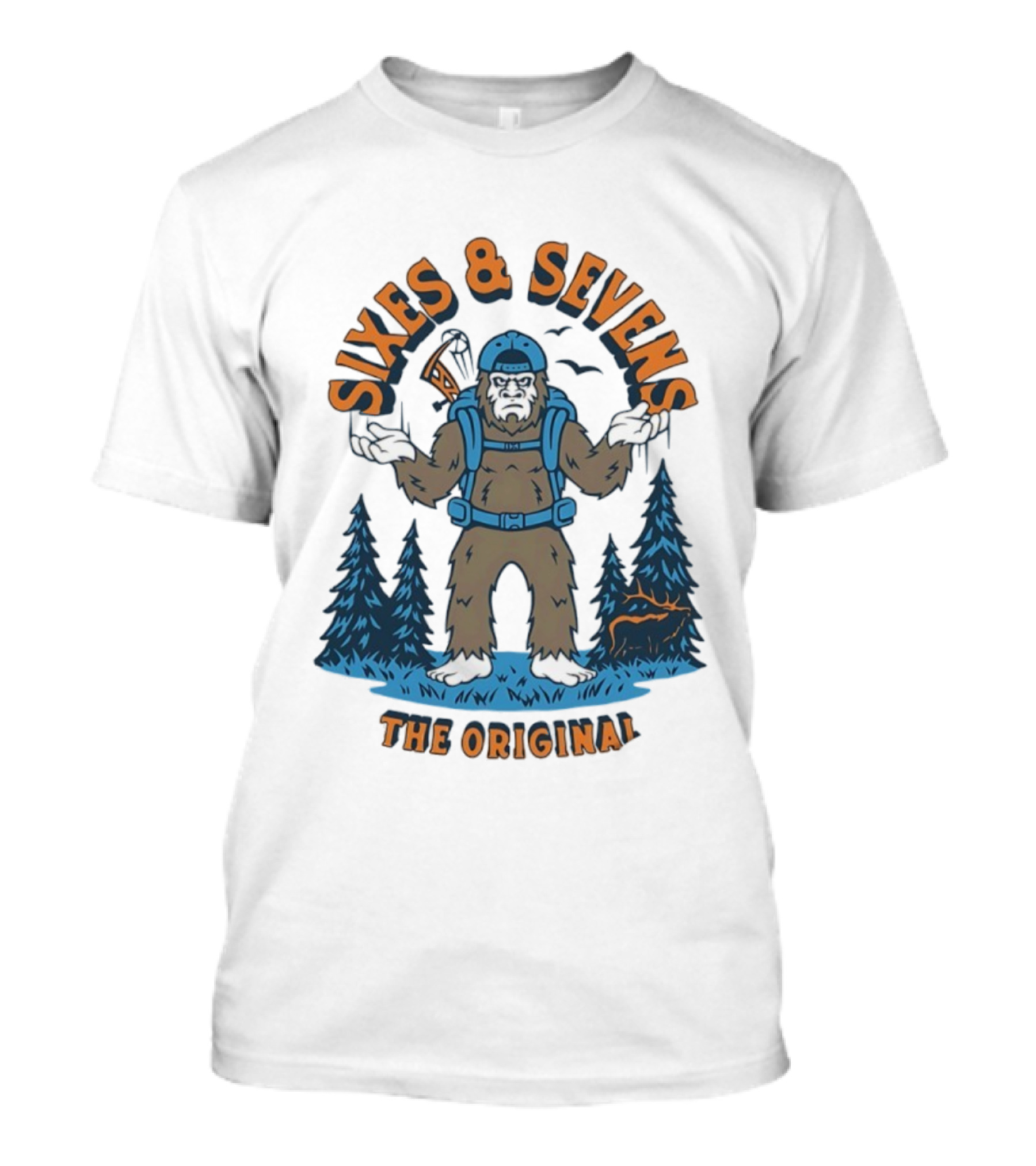 Sixes And Sevens Bigfoot Backpacking The Original T-Shirt