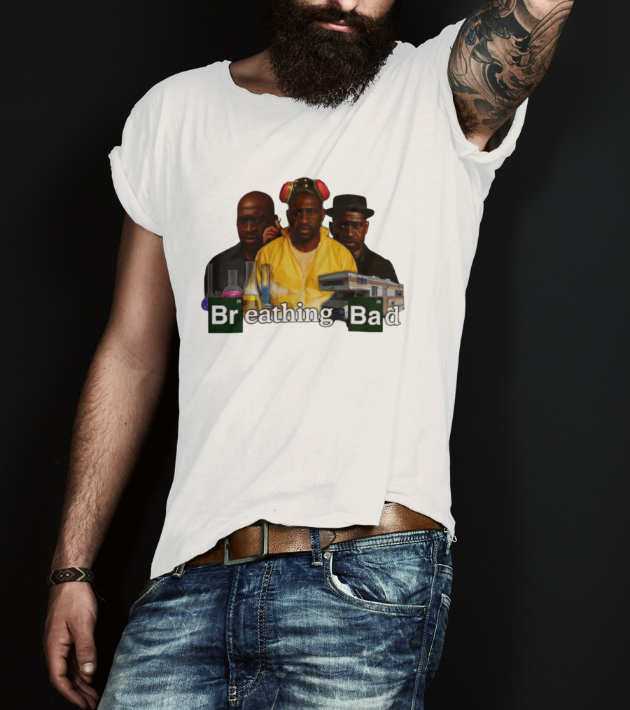 Breathing Bad Yellow Suit Characters Science Beakers RV T-Shirt