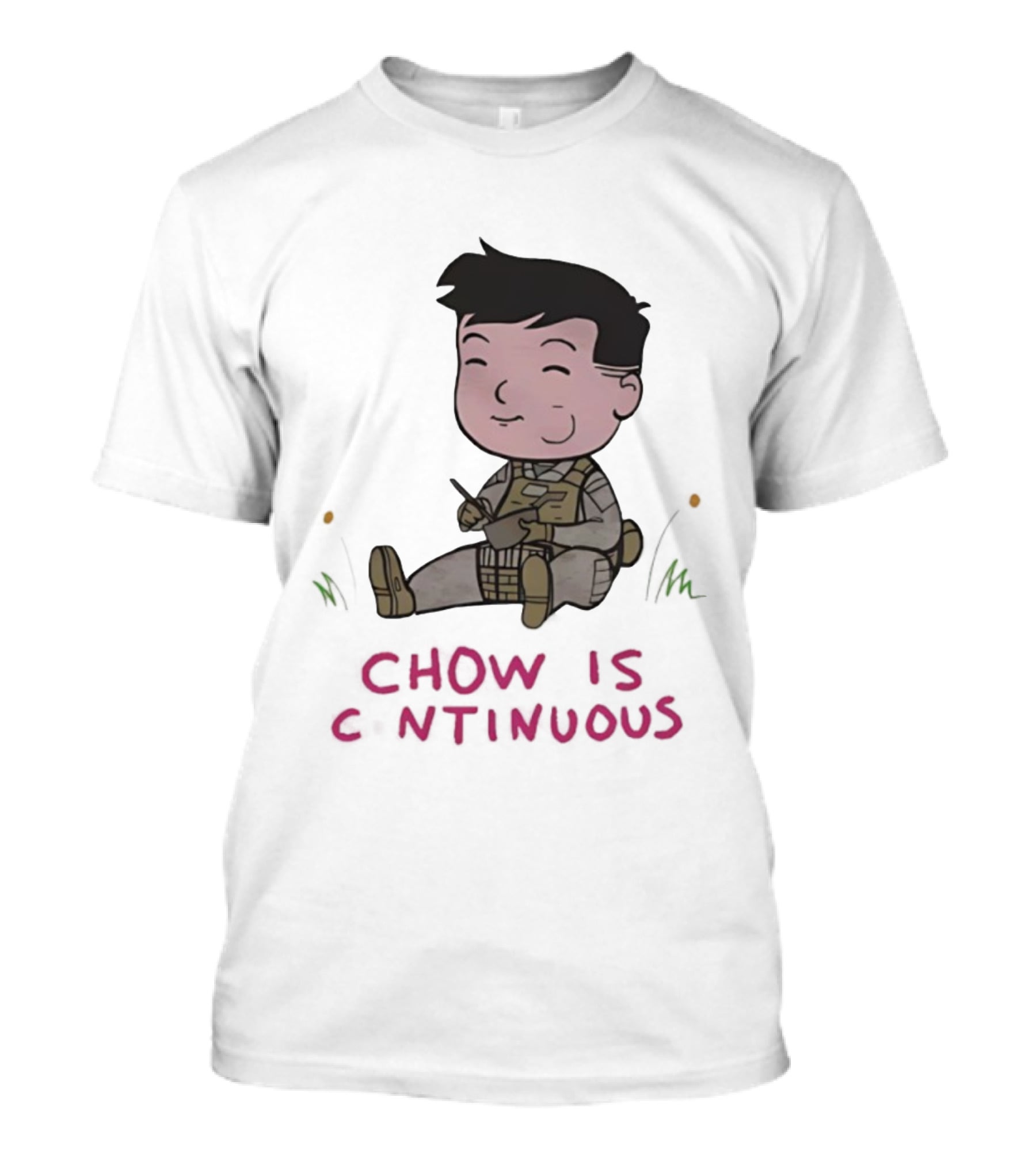 Chow Is Continuous Cartoon Character Eating Scene T-Shirt