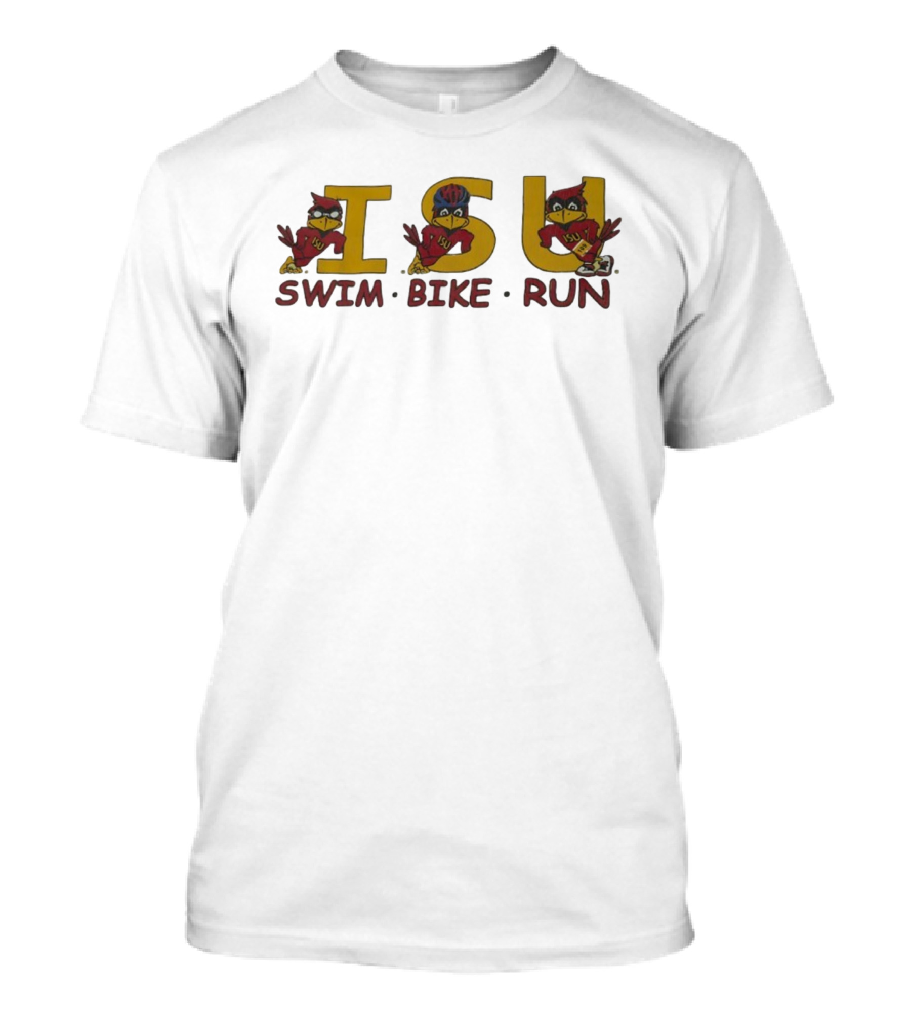 Iowa State Cyclones ISU Swim Bike Run Triathlon Enthusiast T-Shirt