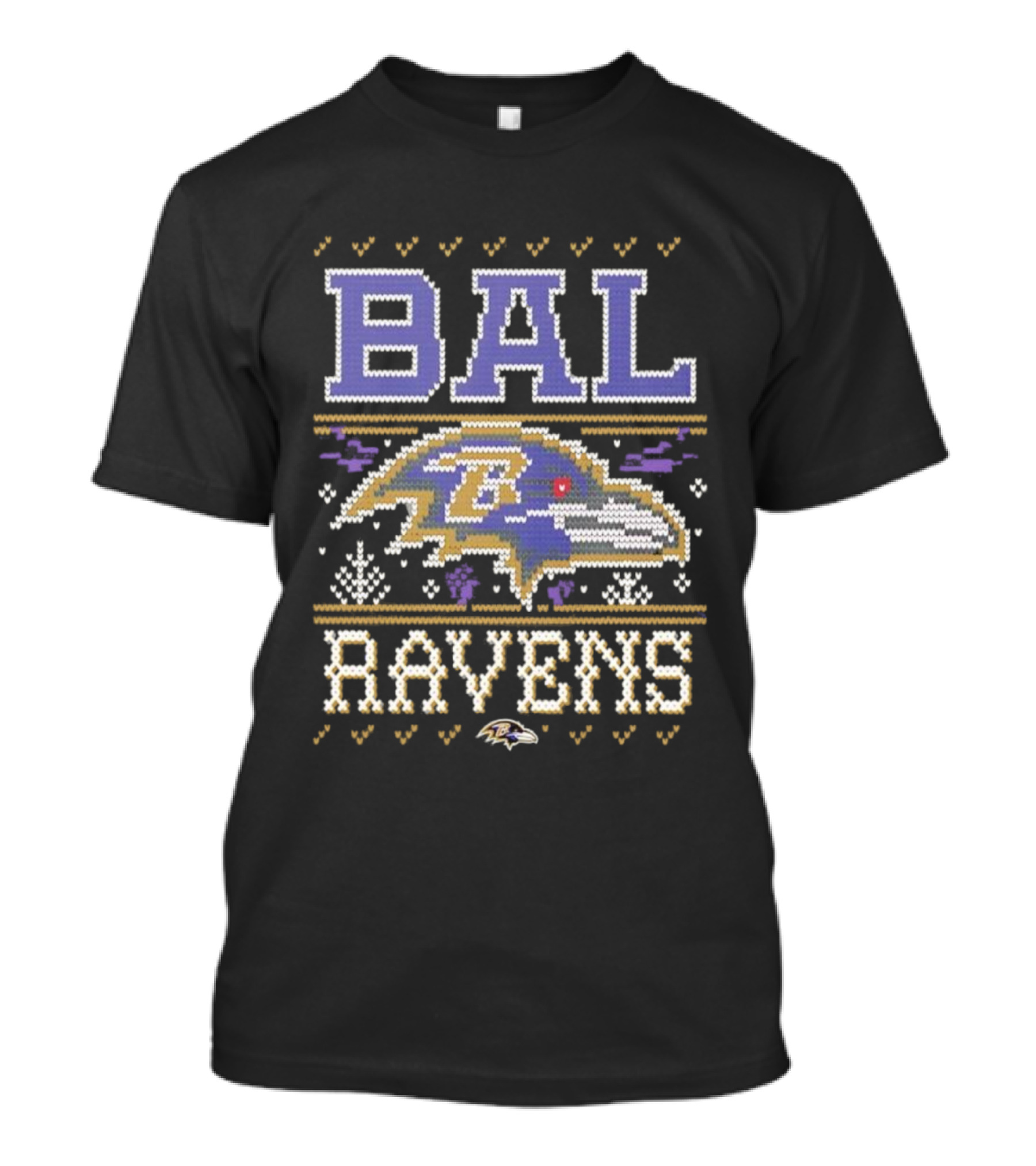 BAL Ravens Holiday Knit Style T-Shirt