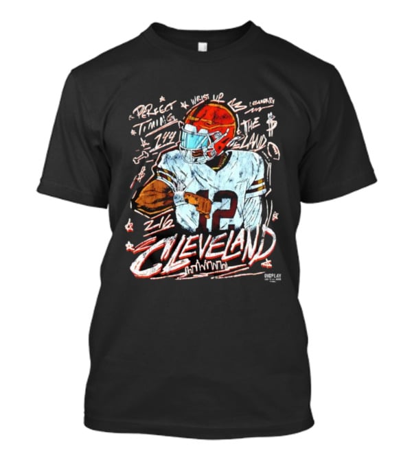 Cleveland Perfect Timing The Land 12 Vintage Football Player T-Shirt