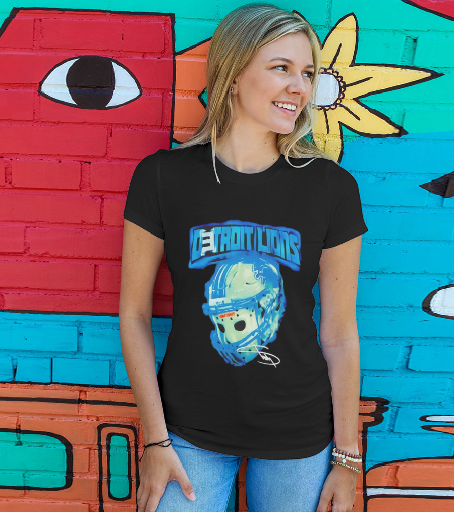 Detroit Lions Drip Helmet Signature Thanksgiving T-Shirt