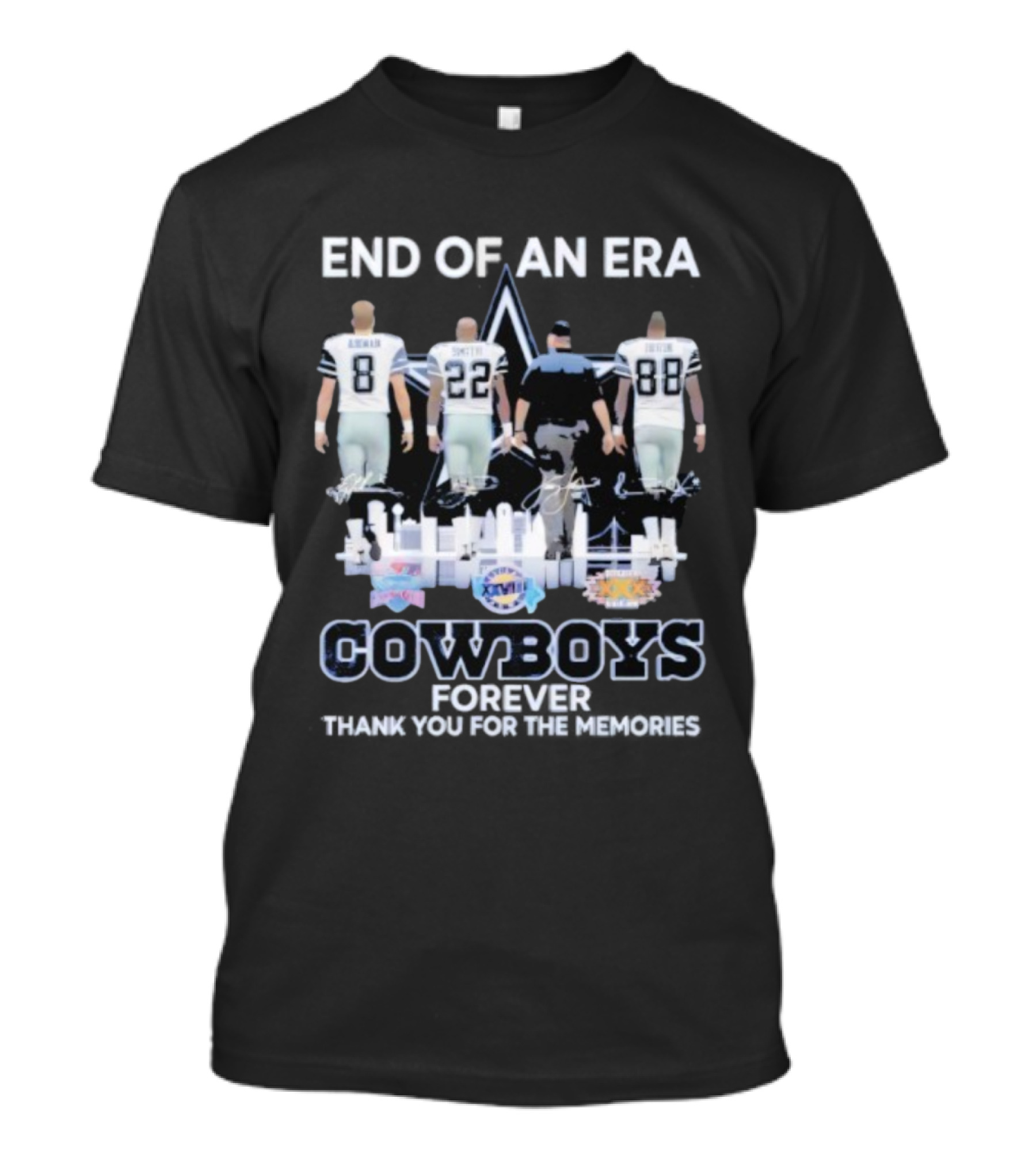 Dallas Cowboys End Of An Era Forever Thank You For The Memories Legends 8 22 88 T-Shirt