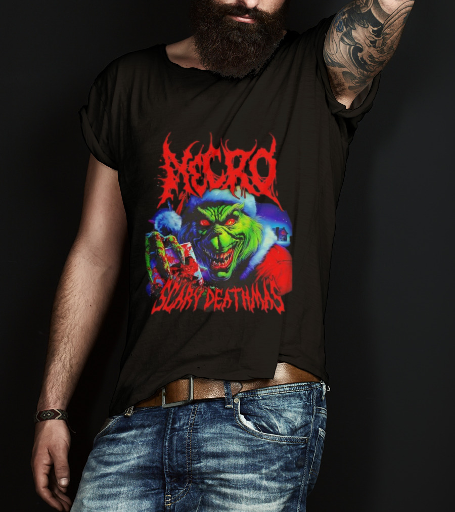 Necro Grinch Scary Deathmas Holiday Horror T-Shirt