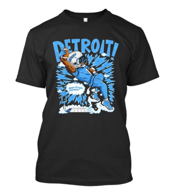 Detroit Lions Jameson Williams High-Flying Football Kiwiclop Collection T-Shirt