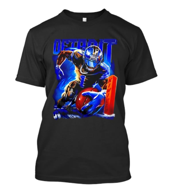 Detroit Kiwiclo X Jameson Williams 1 Football Collection T-Shirt
