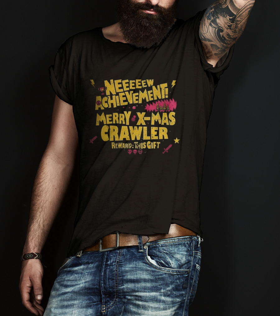 Neeeeew Achievement Merry X-Mas Crawler Returning This Gift T-Shirt