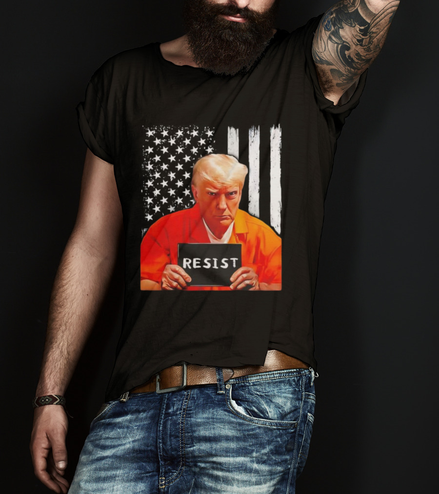 Resist Orange Prison Uniform Public Figure Shot T-Shirt