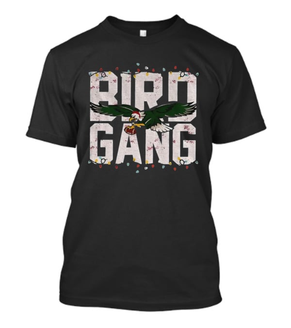 Bird Gang Christmas Retro Eagles Green Lights Football Sundays T-Shirt