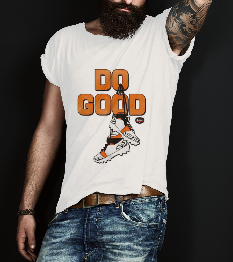 Do Good Football Cleats Cincinnati Orange Black Theme T-Shirt