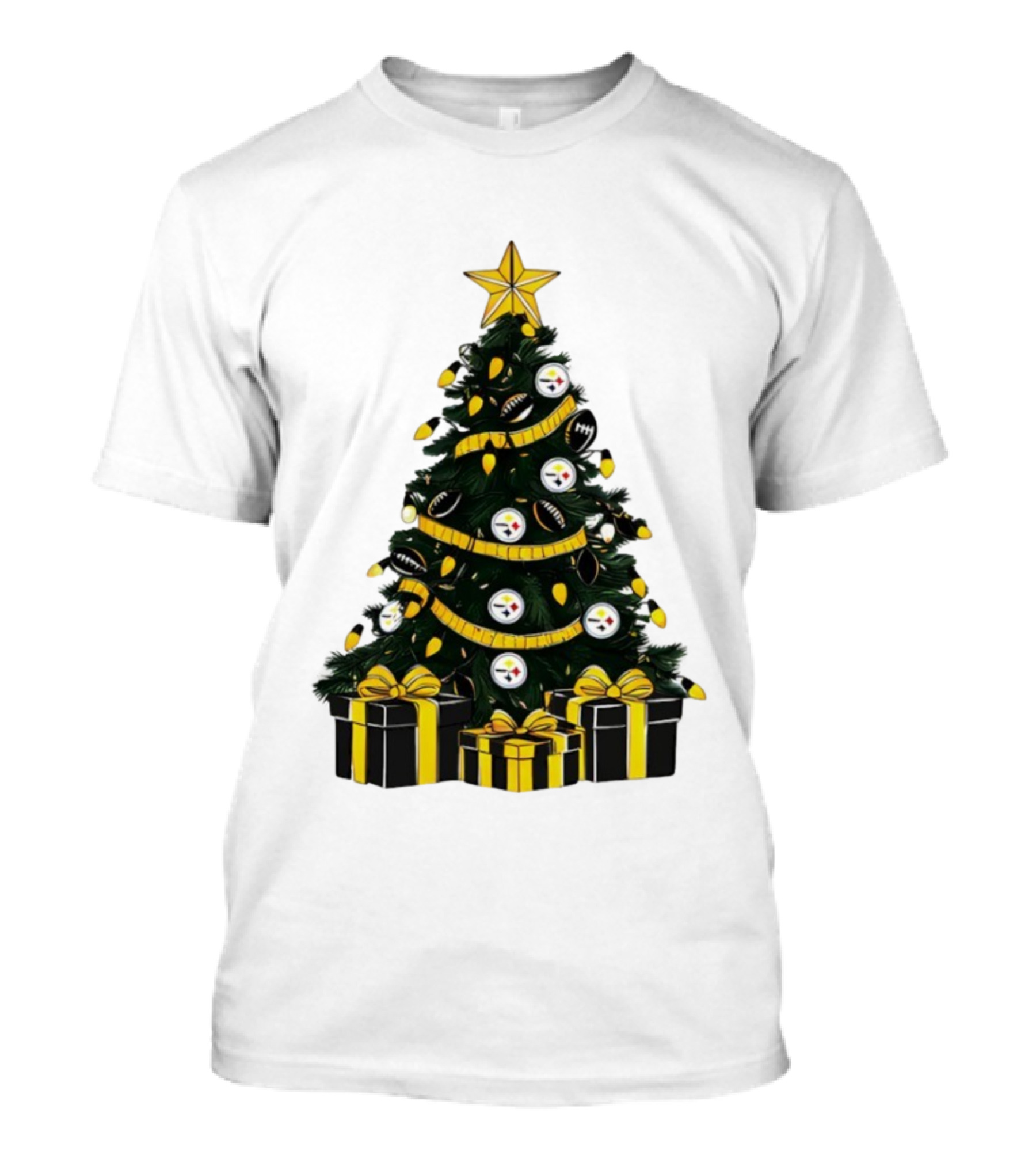 Pittsburgh Steelers Christmas Tree Holiday Decor NFL Football Gifts T-Shirt