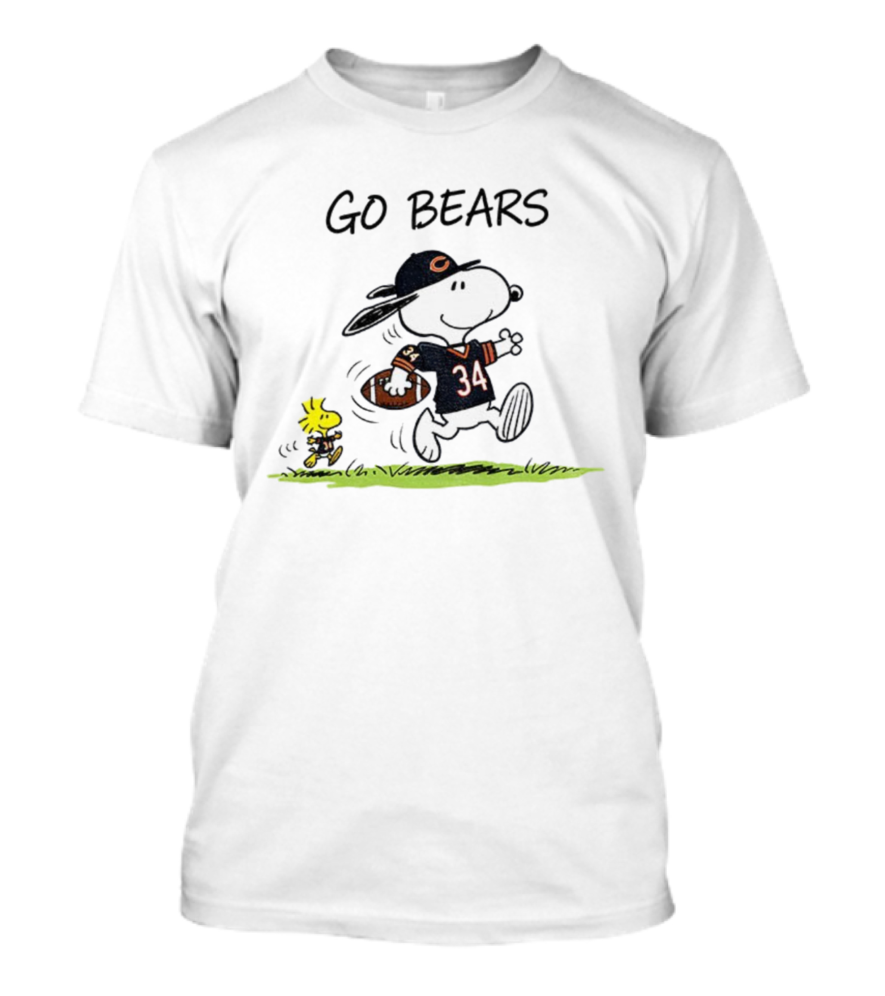 Snoopy Woodstock Chicago Bears Football Go Bears Cartoon Characters T-Shirt