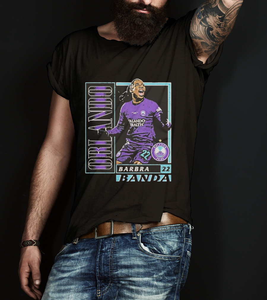 Barbra Banda Orlando Pride Vintage Card 22 Orlando Health Purple T-Shirt