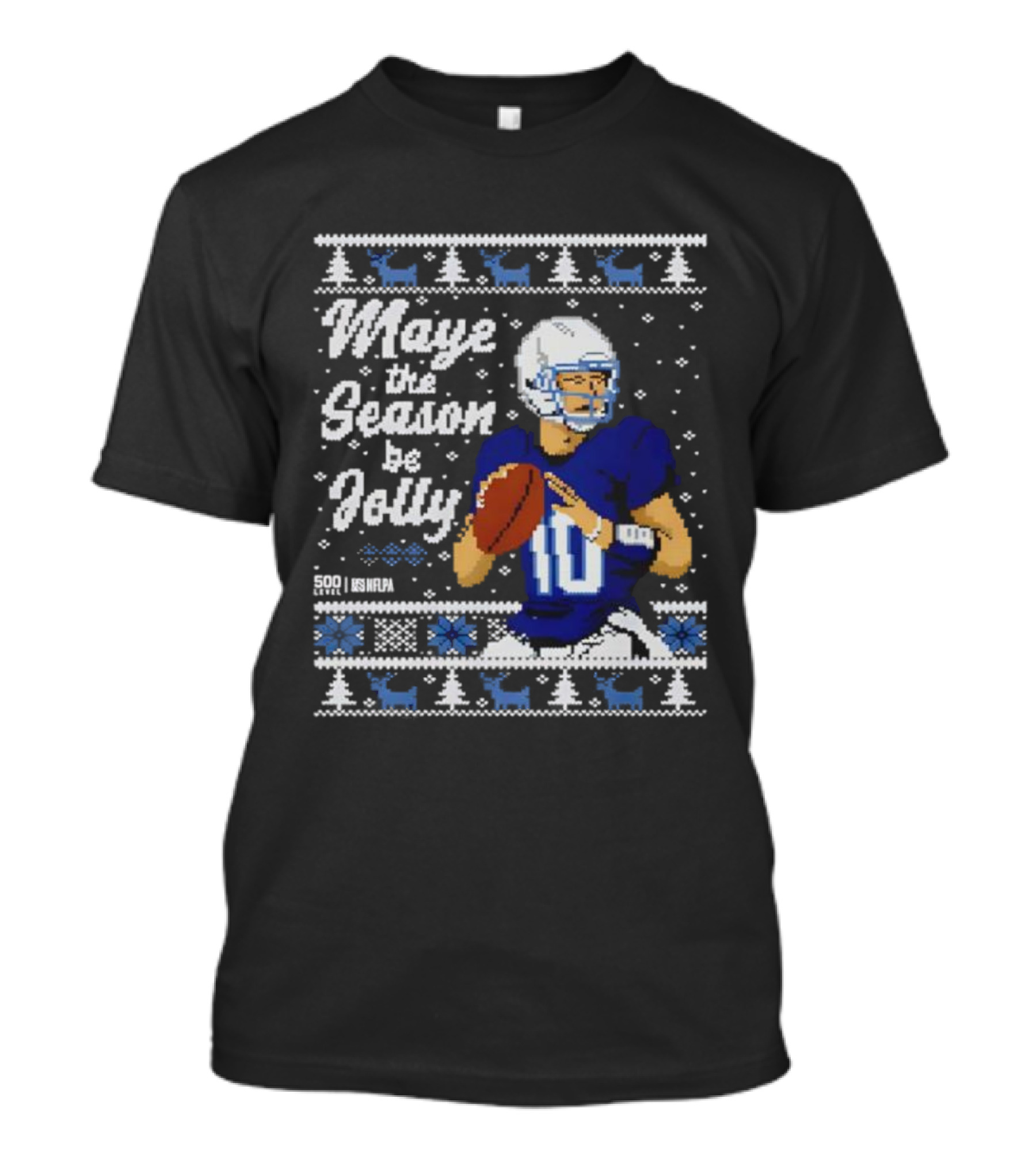 Drake Maye Quarterback Retro Christmas New England Festive T-Shirt