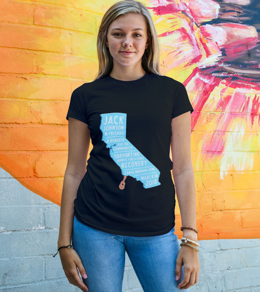 Jack Johnson Friends Benefit Community Thomas Fire Flood Recovery Santa Barbara Bowl March 18 2018 T-Shirt