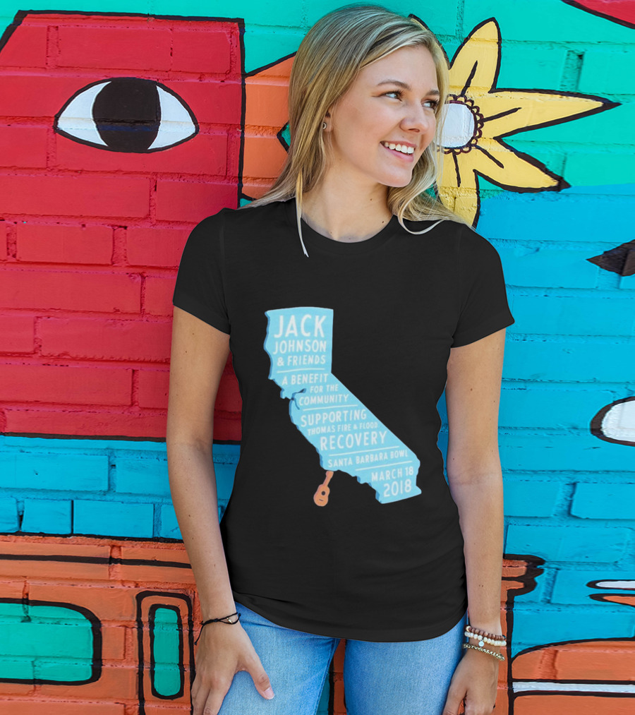 Jack Johnson Friends Benefit Community Thomas Fire Flood Recovery Santa Barbara Bowl March 18 2018 T-Shirt