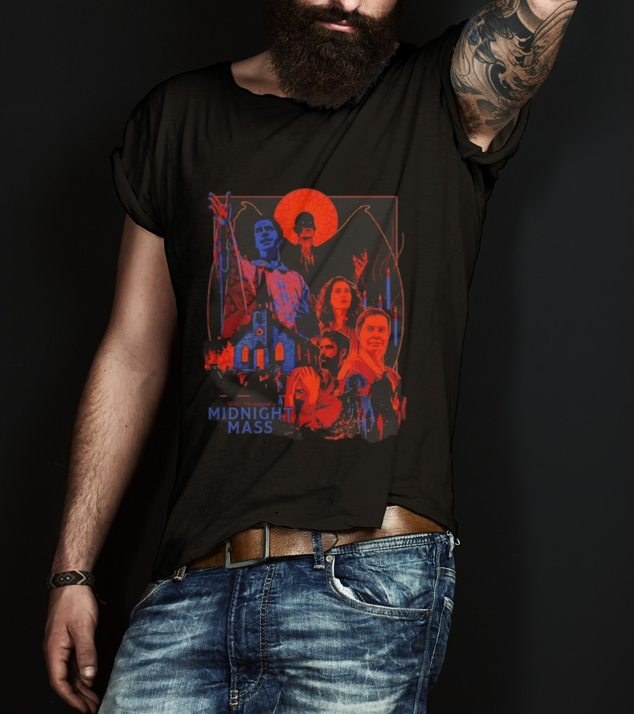 Mike Flanagan's Midnight Mass Characters And Church Horror Series T-Shirt