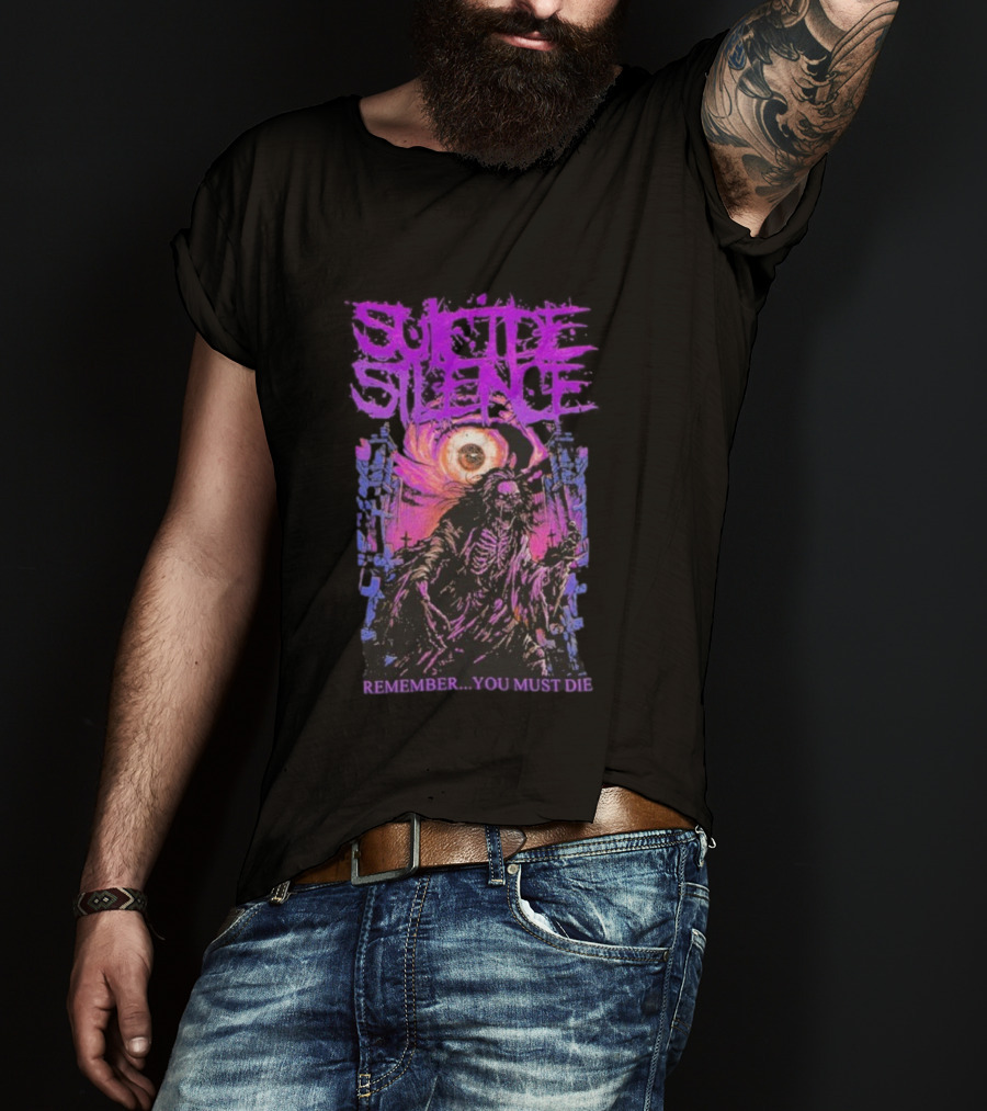 Suicide Silence Remember You Must Die Skeleton Art With Eye And Crosses T-Shirt
