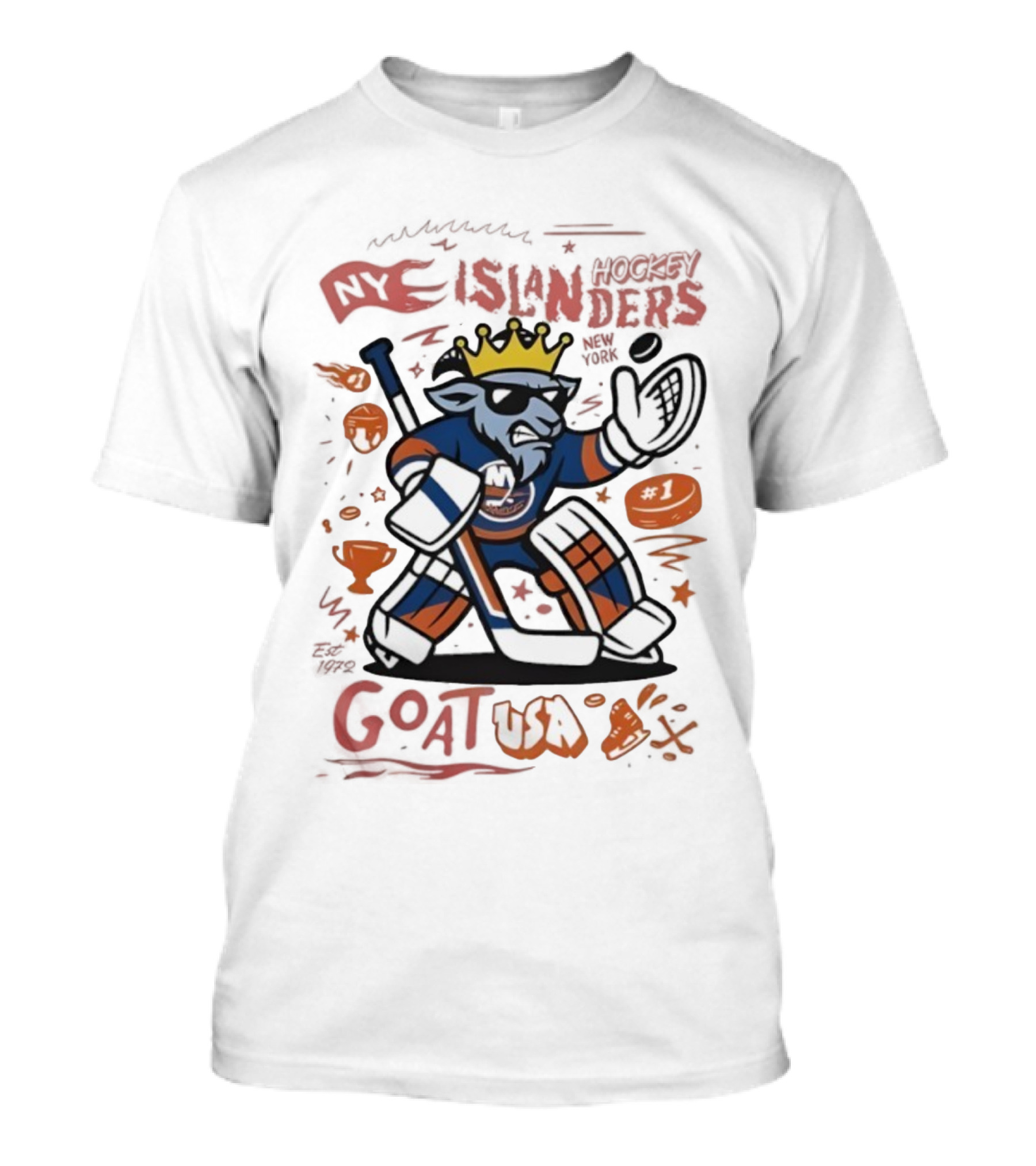NY Islanders Goat USA Hockey Holiday Fun T-Shirt