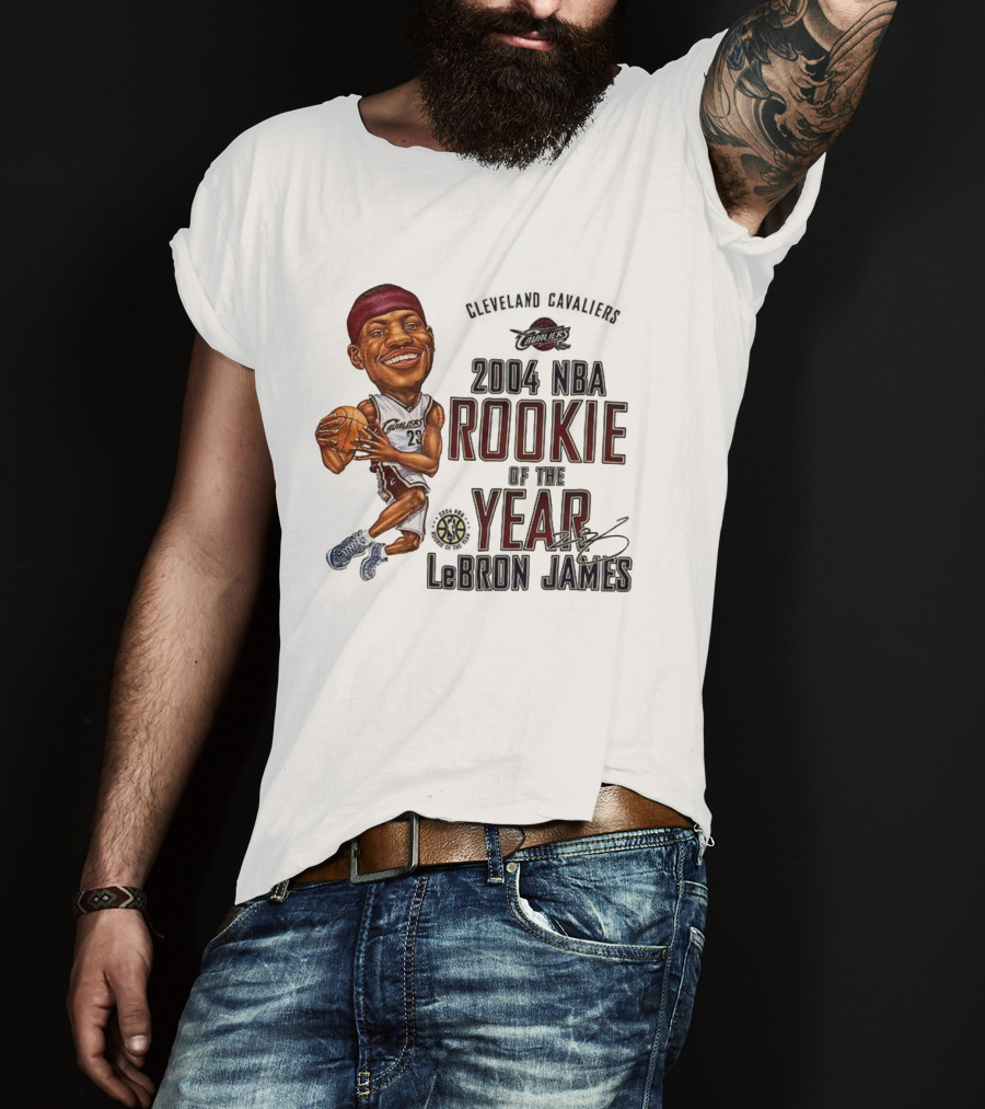 LeBron James 2004 NBA Rookie Of The Year Cleveland Cavaliers 23 Signature T-Shirt