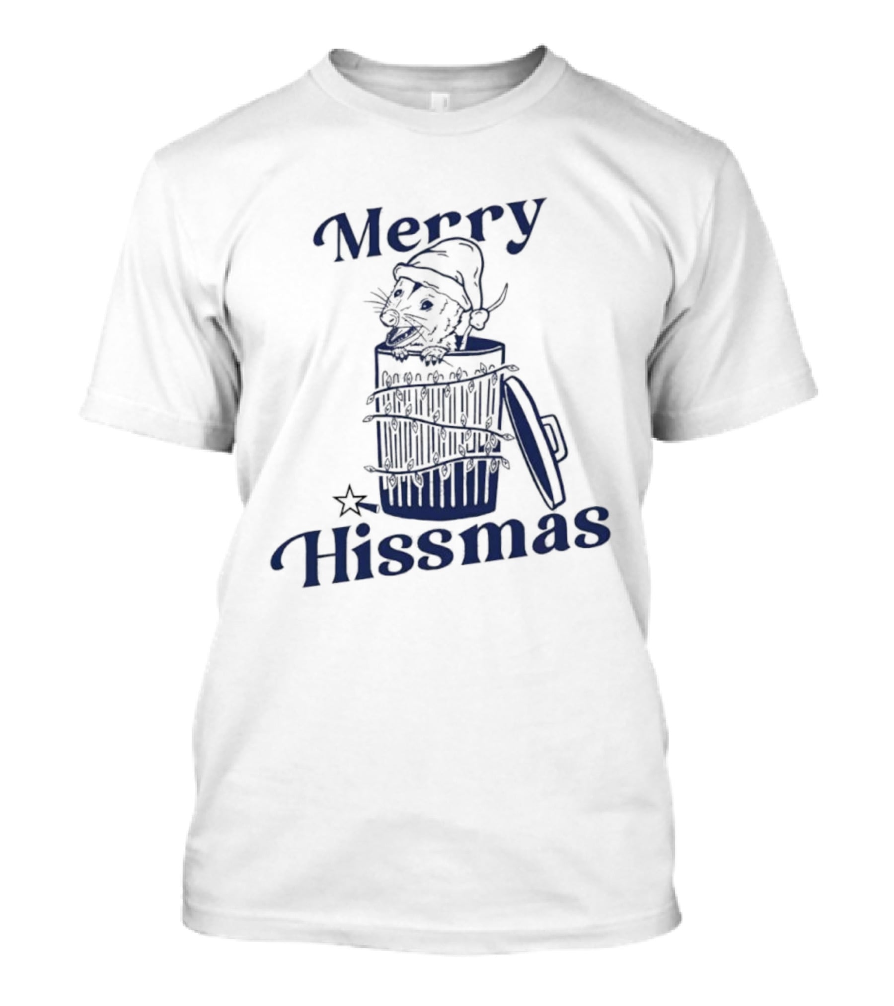 Merry Hissmas Cat In Trash Can Festive Humor T-Shirt