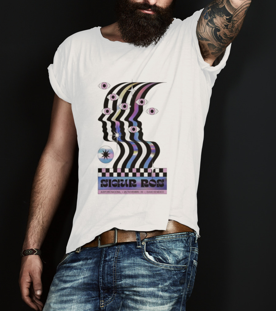 Sigur Ros Auditorio Nacional Mexico November 25 2025 Retro Psychedelic Concert Art T-Shirt