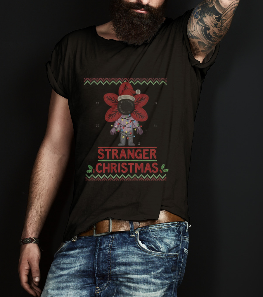 Stranger Things Demogorgon Santa Merry Christmas Parody Sweater T-Shirt